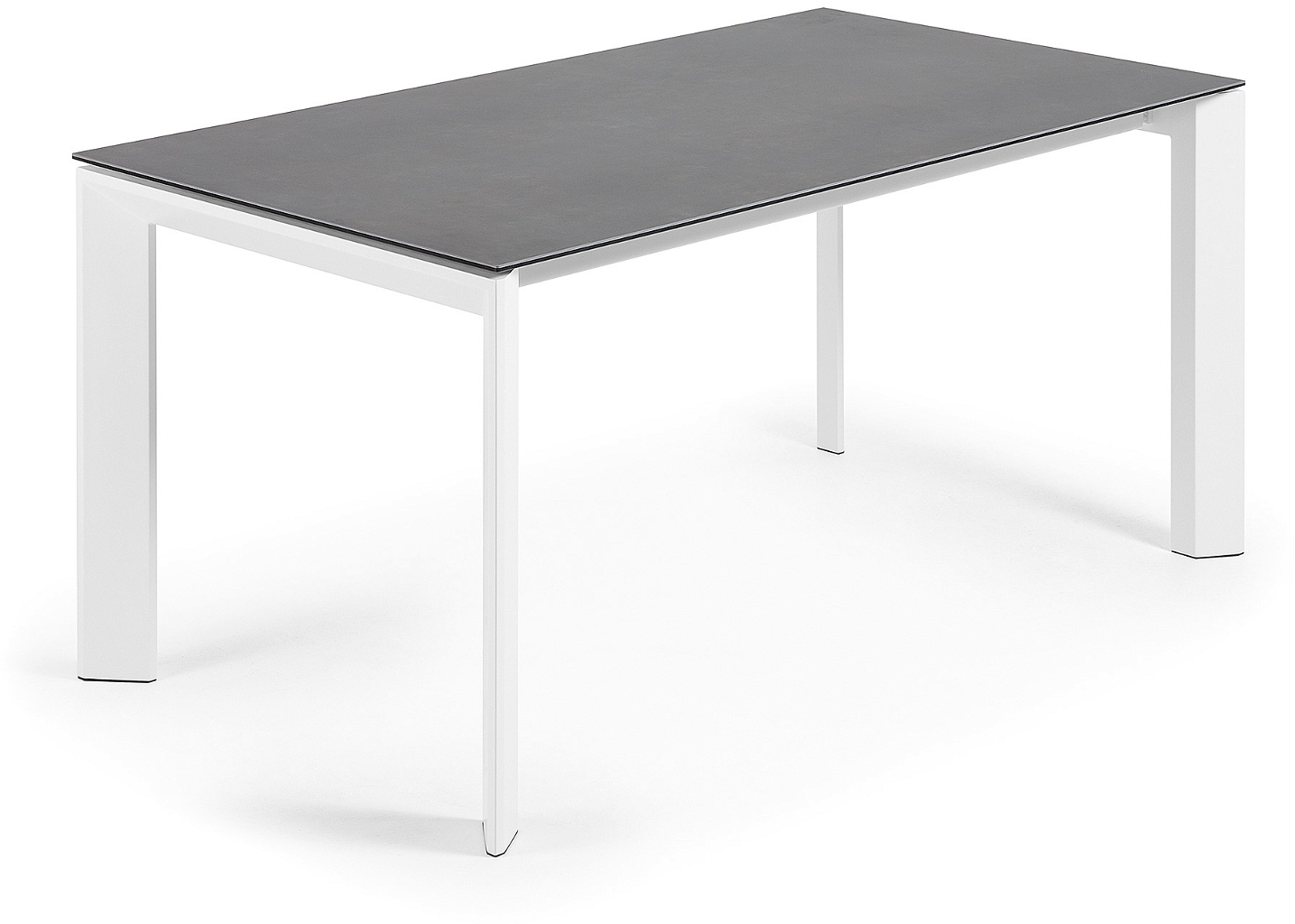 Kave Home Axis Udtræksbord Porcelæn Glas Top Mørkegrå Hvid 160 220 Cm