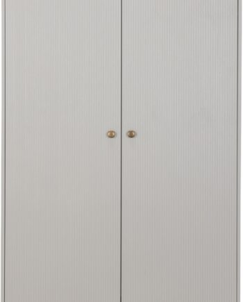 Klædeskab Woood Madu Sky-grå Med Guldknopper H195ã B100ã D53 Cm