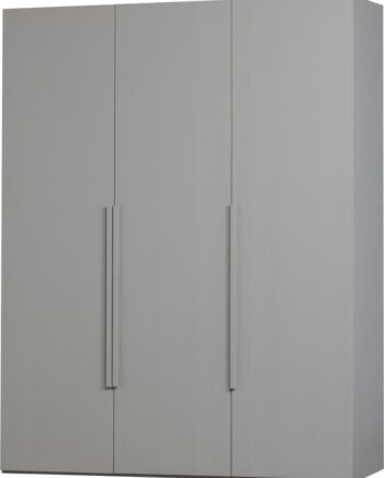 Klædeskab Woood Rens Grå Valnød 210x165x58 Cm Med   Døre     Skuffer