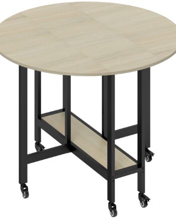 Klapbord  Bord Med Klapfunktion Og åben Hylde  Rullebord Til Spisestue  Små Rum  Natur