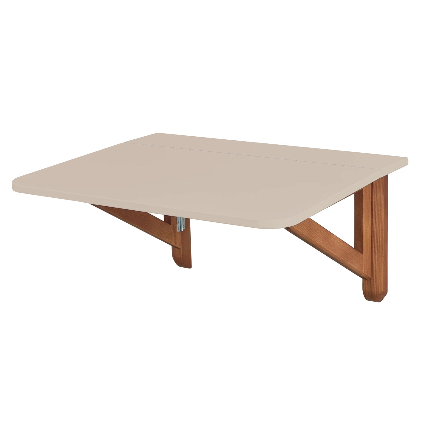 Klapbord Vægbord 60x70cm Brun-beige Med Ege-farvede Ben