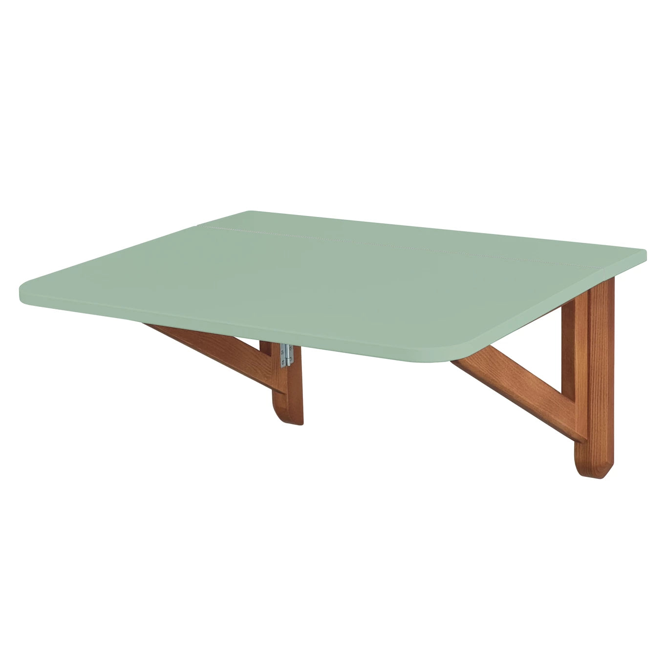 Klapbord Vægbord 60x70cm Salviegrøn Med Ege-farvede Ben