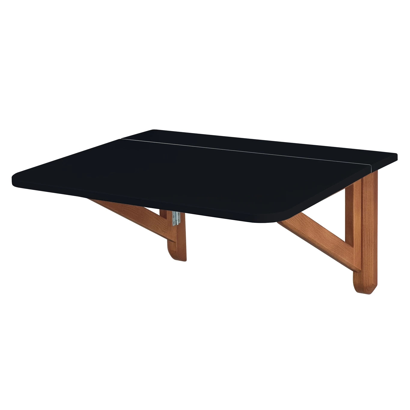 Klapbord Vægbord 60x70cm Sort Med Ege-farvede Ben