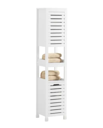 Klassisk Badeværelsesskab   Skandinavisk Stil  34   30   161 Cm  Hvid