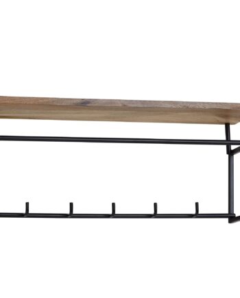 Knagerække Med Hattehylde  ægte Træ  Naturfarvet  71 Cm Bred