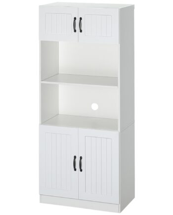 Køkkenskab Køkkenbuffetskab  Landlig Stil    Skabe    Hylder  70 Cm   40 Cm   170 Cm Hvid   Sort