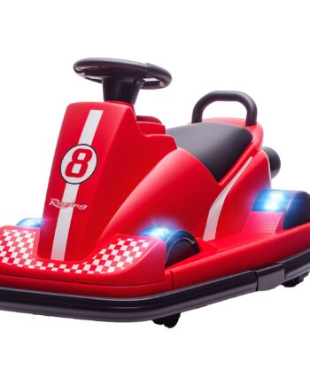 Kofangerbiler Til Børn  360 Graders Rotation  Rat  Led-lys  Musikfunktion  Alder  -   Rød