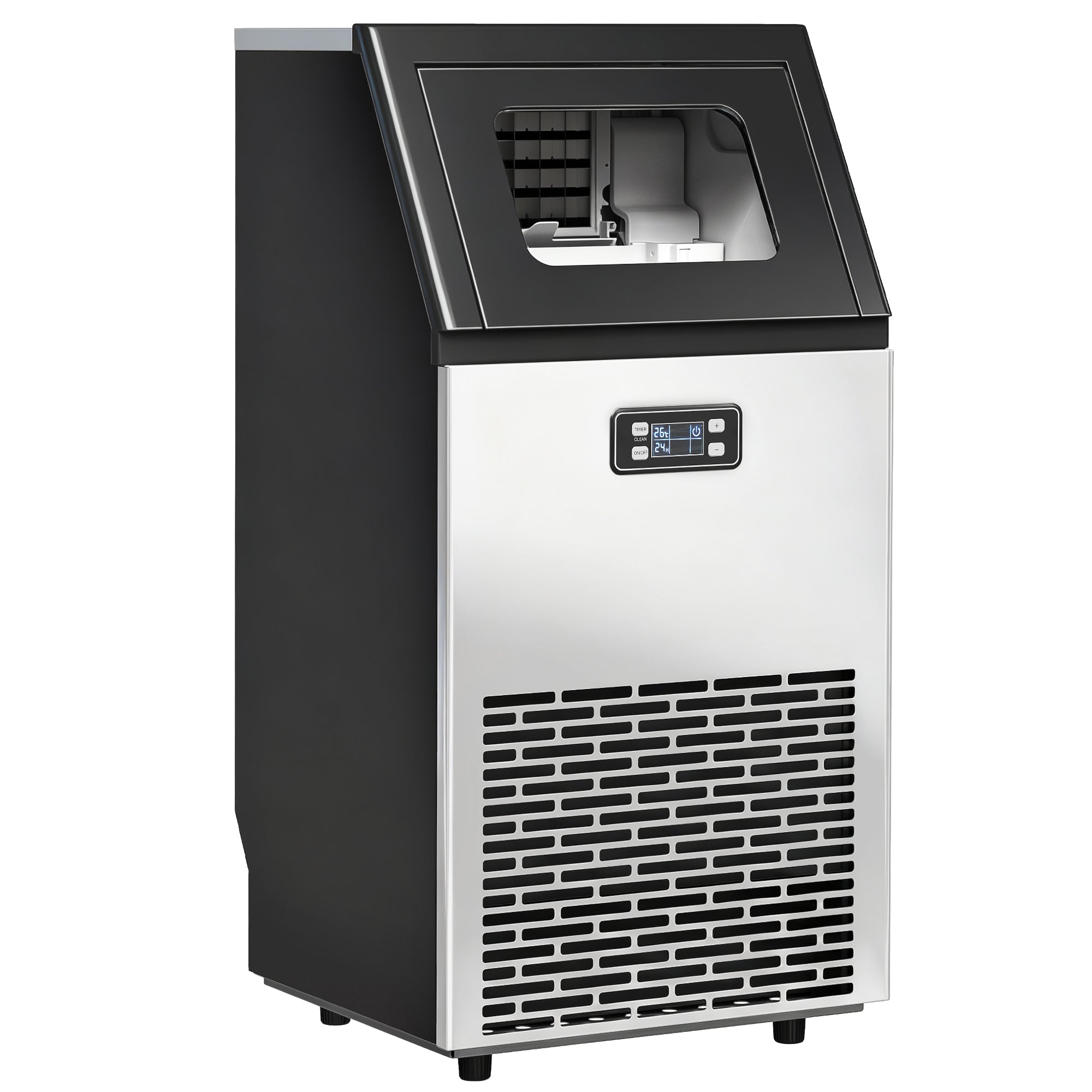 Kommerciel Isterningmaskine 45 Kg 24h Ismaskine Med 11 Kg Opbevaring Lcd-display Til Restauranter