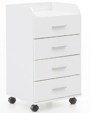Kommode På Hjul  40   70     33 Cm  Hvid