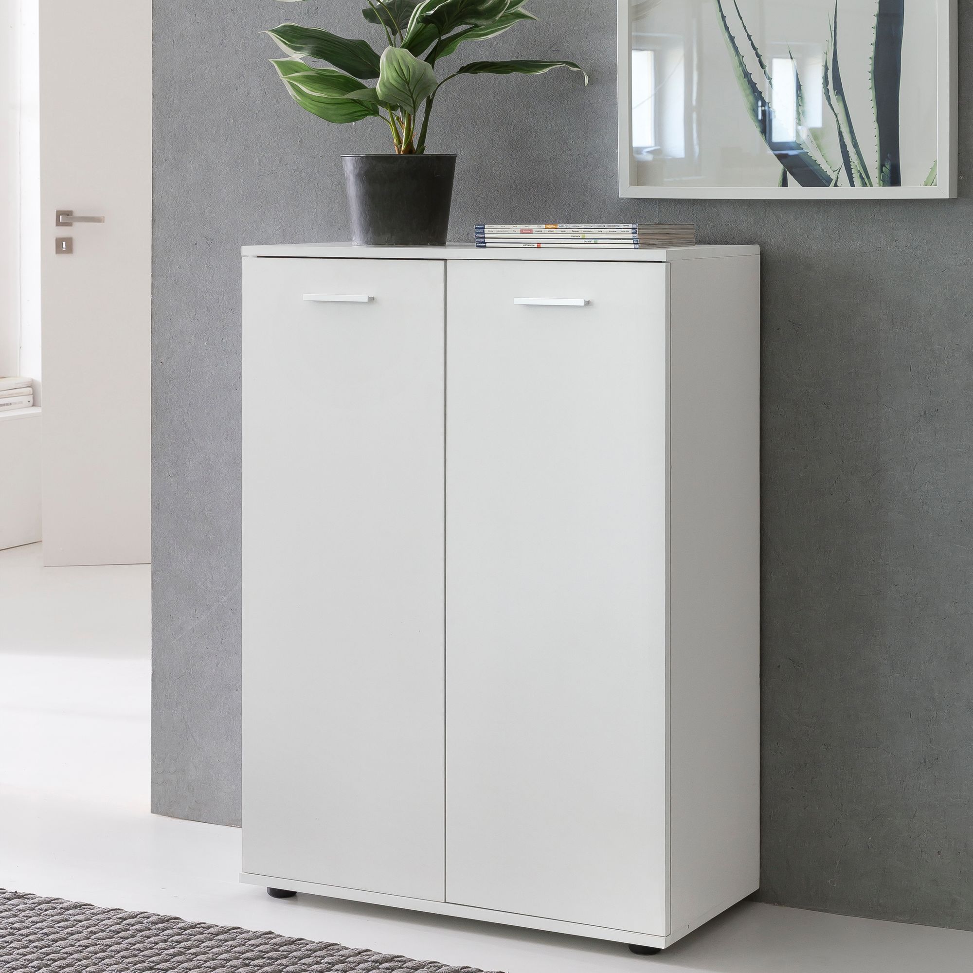Kommode Skænk Til Stuen Skandinavisk Stil 71x104x35 Cm Hvid