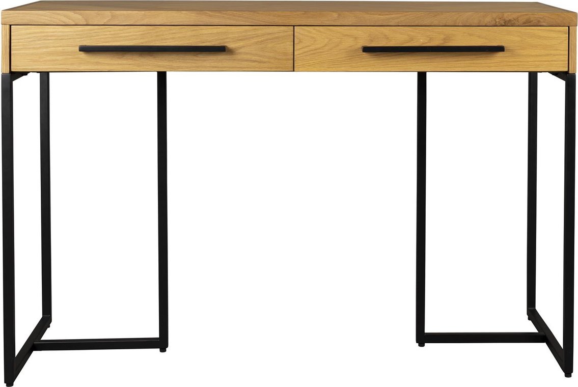 Konsolbord Afsætningsbord Dutchbone Class Akaciefinér Og Stål Mørk Sand Med Sort Underdel 120 45 78 Cm