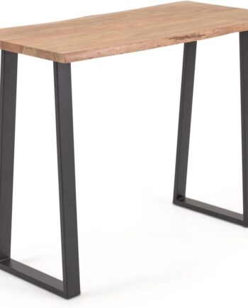 Konsolbord Kave Home Alaia   Massivt Akacietræ Med Sort Stålstel H105x140x60 Cm