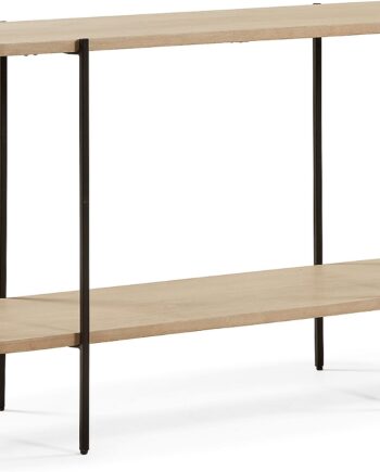 Konsolbord Kave Home Palmia   Massivt Mangotræ Med Sort Metalramme 140   40   81 Cm