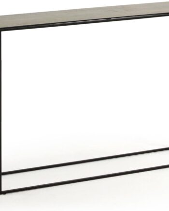 Konsolbord Kave Home Rewena   Keramik Og Stål Industrielt Moderne Grå-sort H75ã B30ã L110 Cm