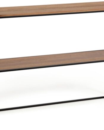 Konsolbord Kave Home Yoana   Mat Sort Metal Med Valnøddefiner 120x30x80 Cm