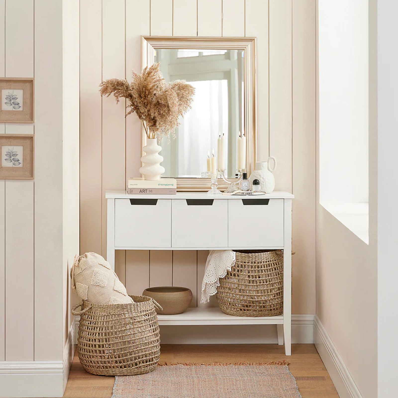 Konsolbord Skænk Skandinavisk Design 93x33x79 Cm Hvid