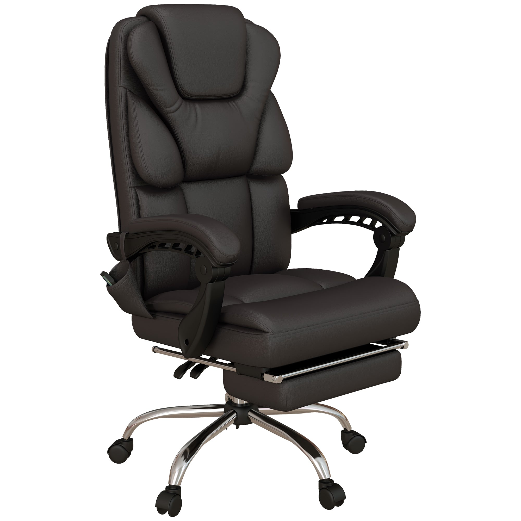 Kontorstol Med Massagefunktion Ergonomisk Lænestol 63x57x118 Brun