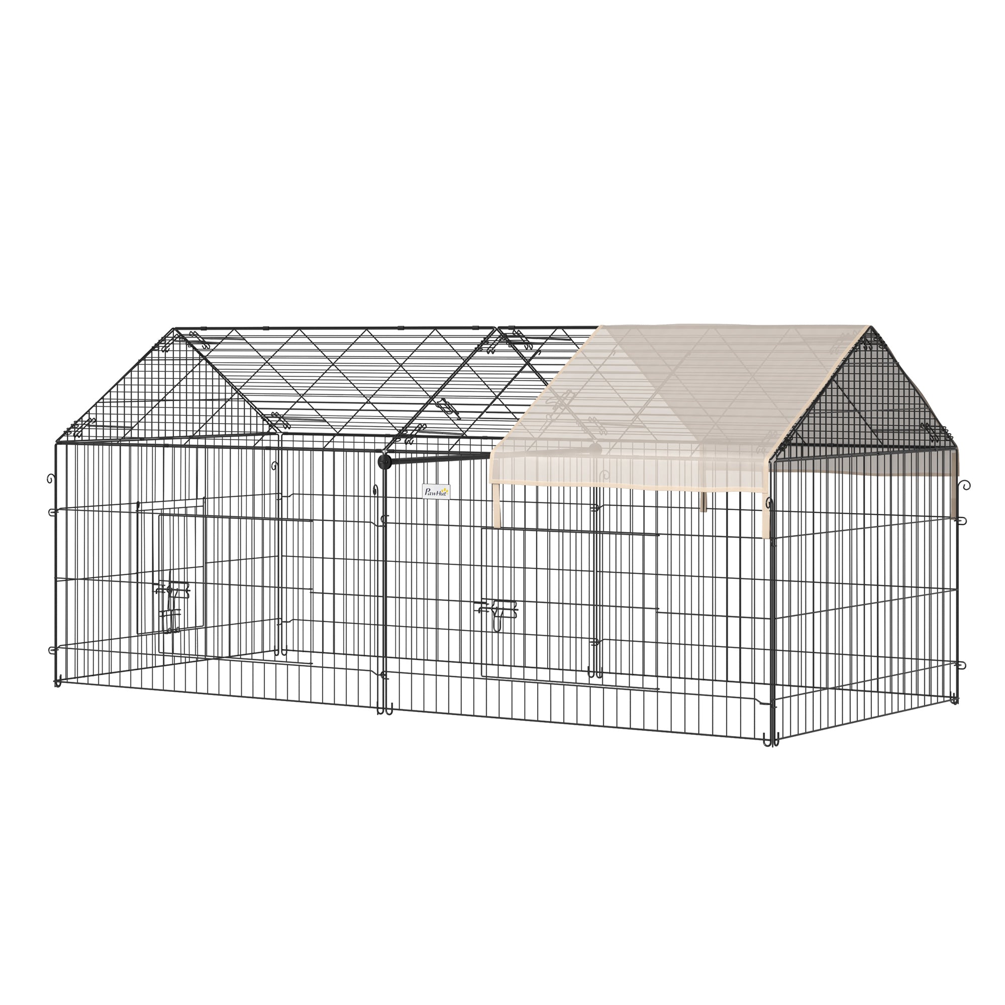Kravlegård Til Små Dyr Udendørs Indhegning Jordpæle 220 Cm 103 Cm 103 Cm Sort Beige