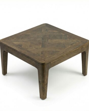 Kvadratisk Sofabord   Massivt Mangotræ 60   60 Cm Valnød Finish