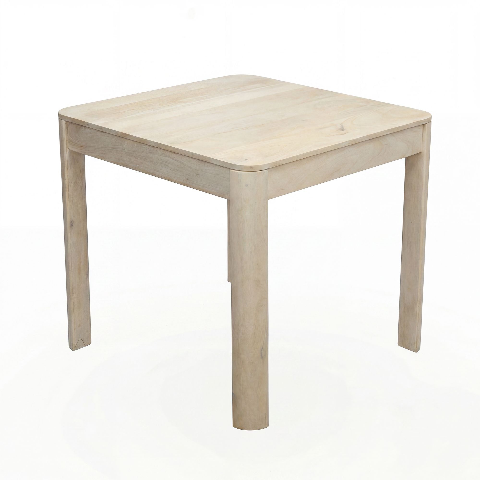 Kvadratisk Spisebord 80x80 Cm Massivt Mangotræ White Wash Designbord