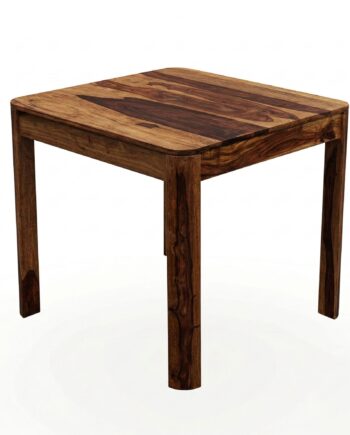 Kvadratisk Spisebord 80x80 Cm   Massivt Sheeshamtræ   Mørkebrunt Designbord