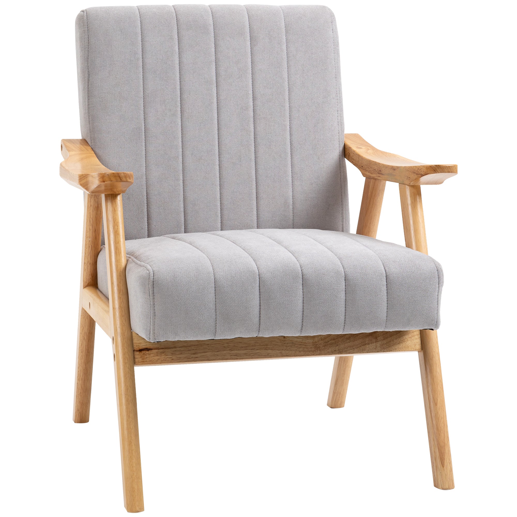 Lænestol Skandinavisk Design Op Til 120 Kg Fløjlslook Massivt Træ 68 Cm 74 Cm 82 Cm Natur Grå