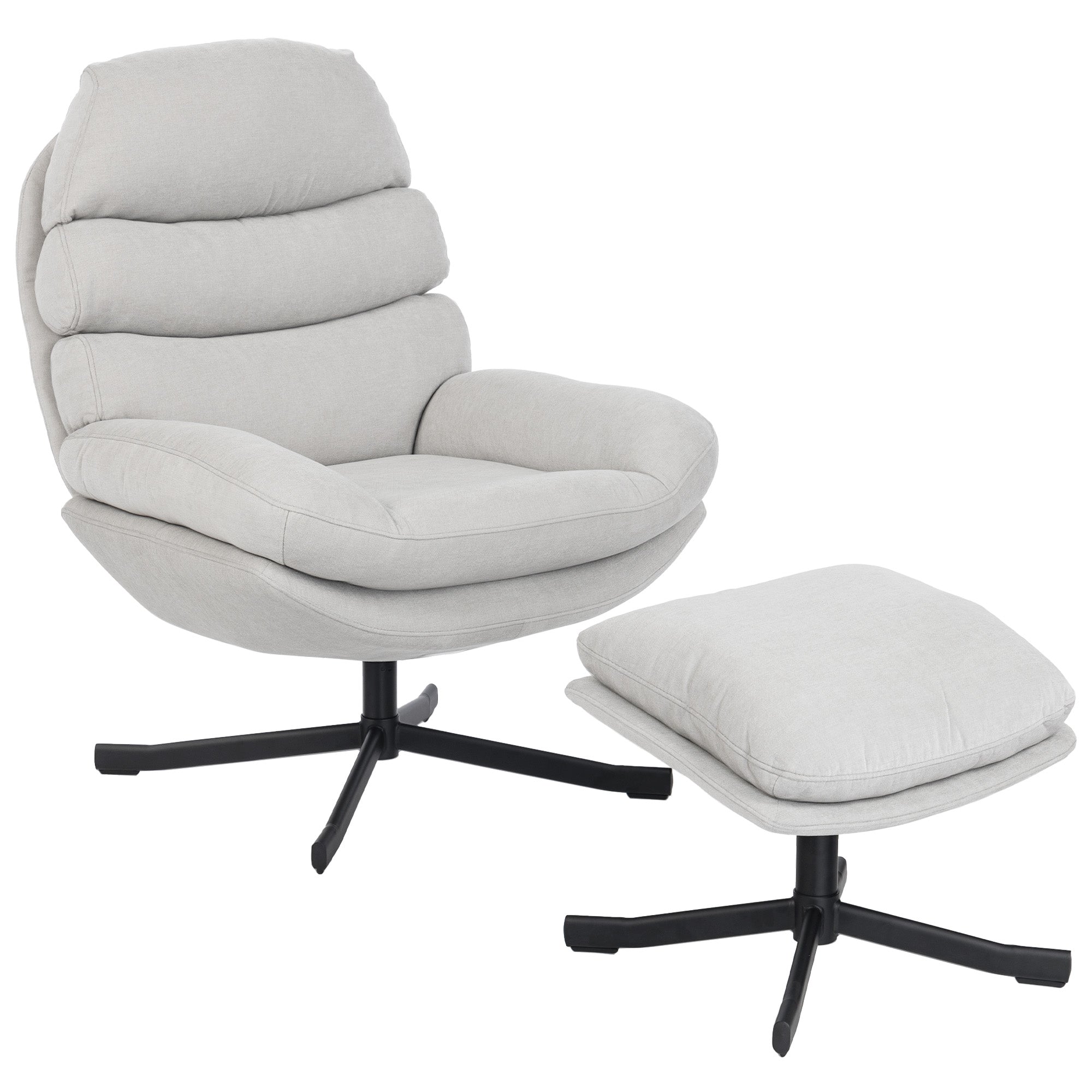 Lænestol Med Fodskammel Loungestol Med Chenillestof Moderne Tv-stol 78 93 100 Cm Cremehvid