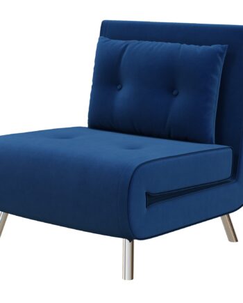 Lænestol Med Lænefunktion  Knapsyninger  Linnedlook  77 Cm   88 Cm   83 Cm  Blå