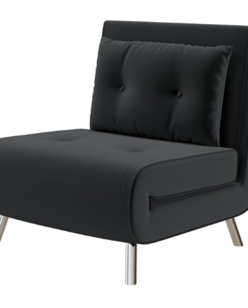 Lænestol Med Lænefunktion  Knapsyninger  Linnedlook  77 Cm   88 Cm   83 Cm  Sort