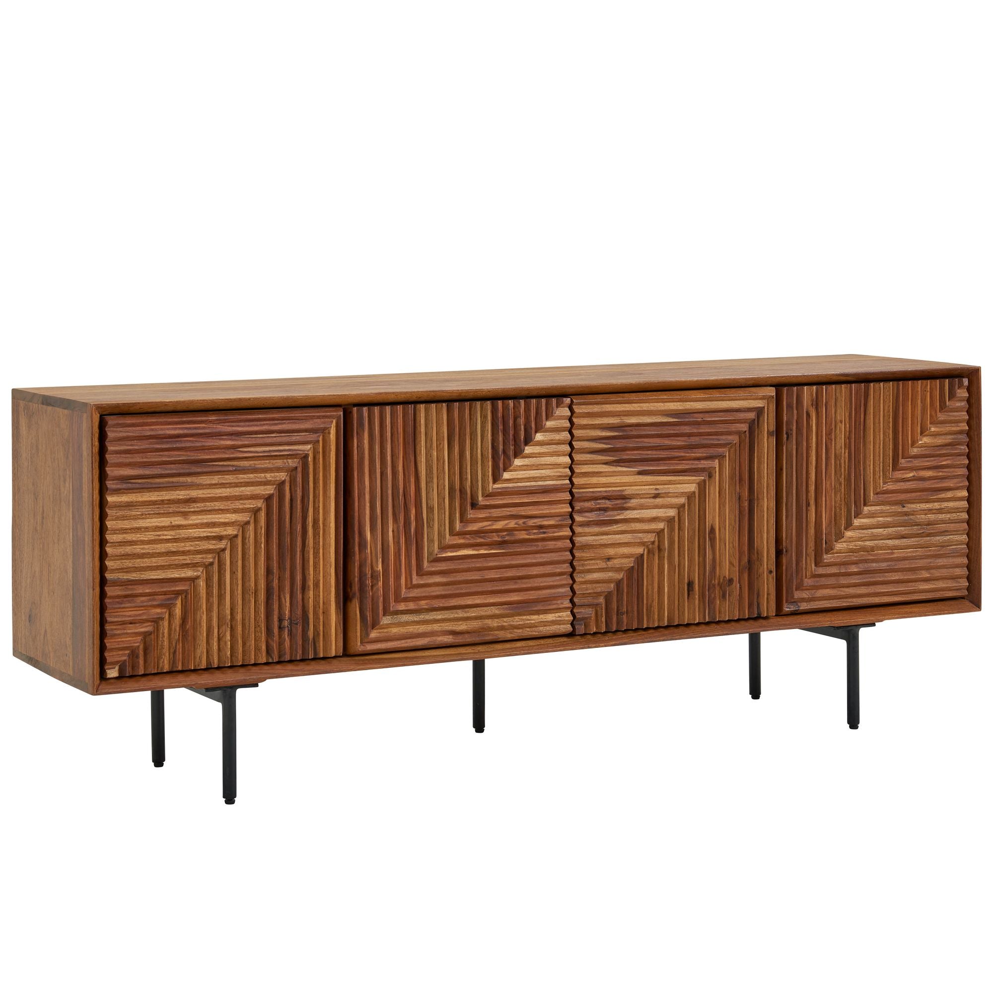 Lavbord Massivt Sheeshamtræ 140x54x33 Cm Tv-skænk Med Fire Låger