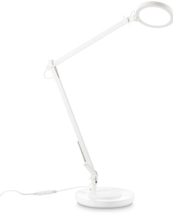 Led Bord- Og Skrivebordslampe Ideal Lux Futura Hvid Aluminium Med Dimmer 750 Lm 4000   ø12    H65   Cm