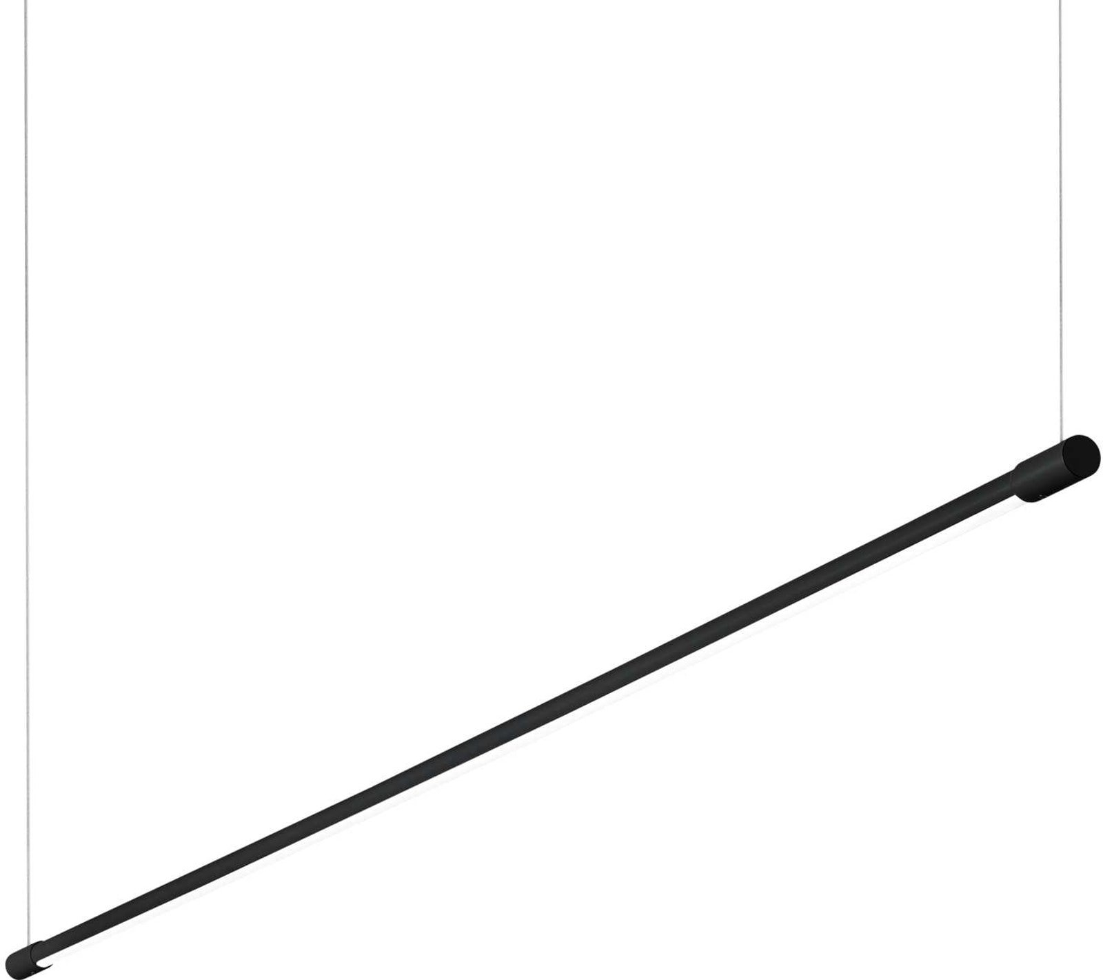 Led Pendellampe Ideal Lux Yoko Justerbar Højde L146 H17-212 Cm Sort 17w 1500 Lm