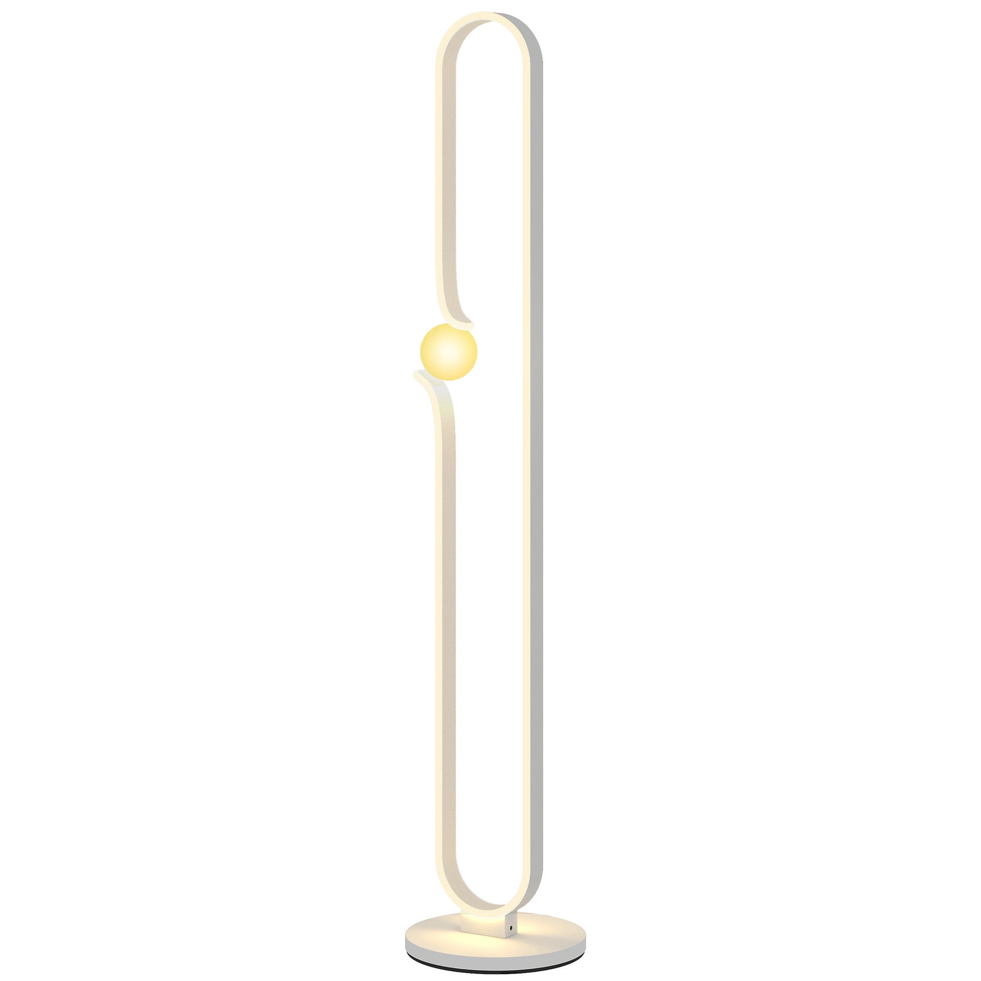 Led-gulvlampe Nodedesign Glasskærm Metal Plastik Hvid