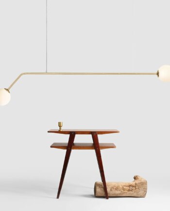 Limelight Loftlampe   Guldfarvet Metal Og Hvidt Glas  Bredde 150 Cm