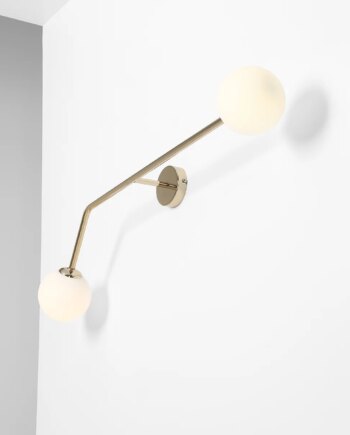 Limelight Væglampe   Guldfarvet Metal Og Hvidt Glas  Bredde 97 Cm