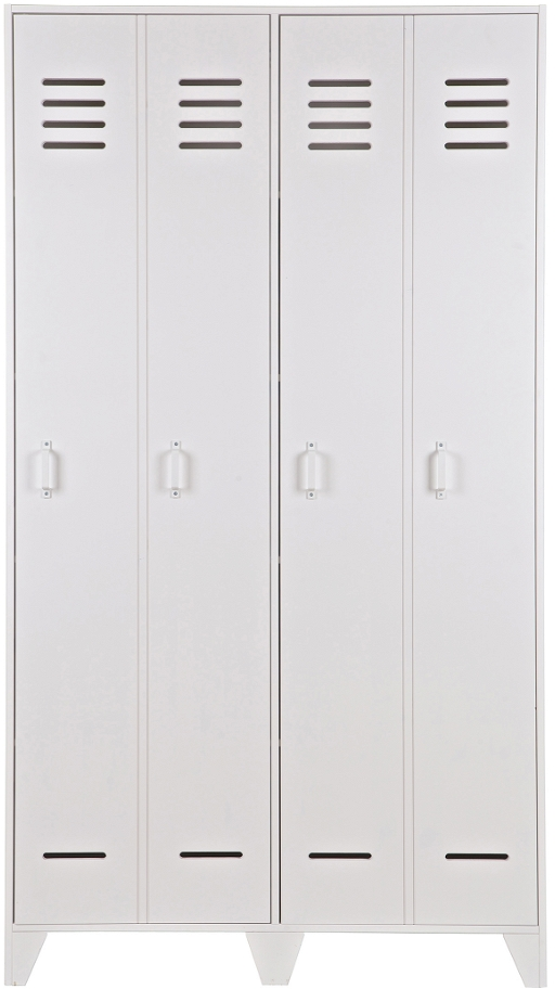 Locker Woood Stijn Opbevaringsskab Massiv Fyrretræ Hvid H187ã B103ã D40 Cm