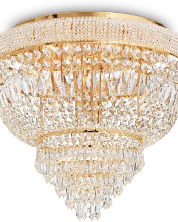 Loftlampe Ideal Lux Dubai   Messing Med Krystaller ø52ã 44 Cm