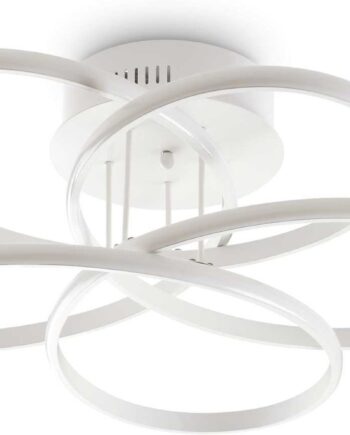 Loftlampe Ideal Lux Karol Indendørslampe Led ø65 Cm Mat Hvid Metal Med Opalfarvet Diffusor