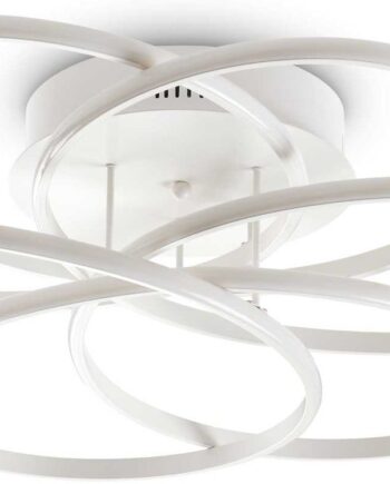 Loftlampe Ideal Lux Karol Led Hvid Metal Og Glas ø76 Cm