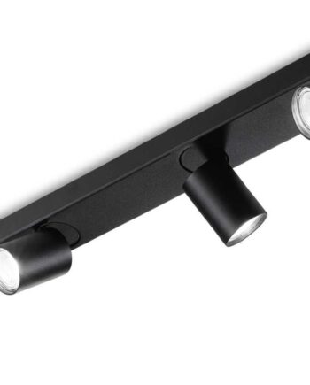 Loftlampe Ideal Lux Rudy Sort Med   Justerbare Gu10 Spots 75x11 5x12   Cm