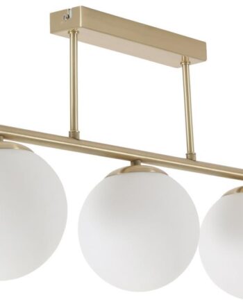 Loftlampe Kave Home Mahala Med   Matterede Glasglobusser   Messingfinish   32 5ã 62ã 14 Cm