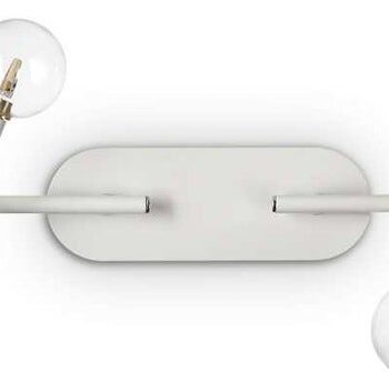 Loftslampe Ideal Lux Maracas   Metal Glas Hvid Messing 118 Cm Med   G4-pærer 3000