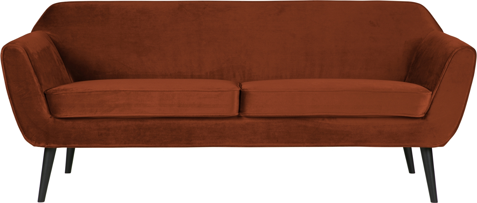 Loungesofa Woood Rocco Fløjlssofa Orange Fsc-certificeret Ramme 187x82x75 Cm