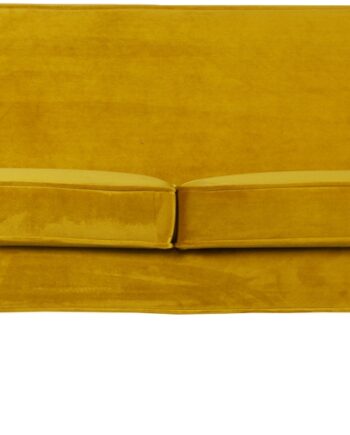 Loungesofa Woood Rocco   Gul Jarra Fløjl Med Sorte Fsc-træben 187x82x75 Cm