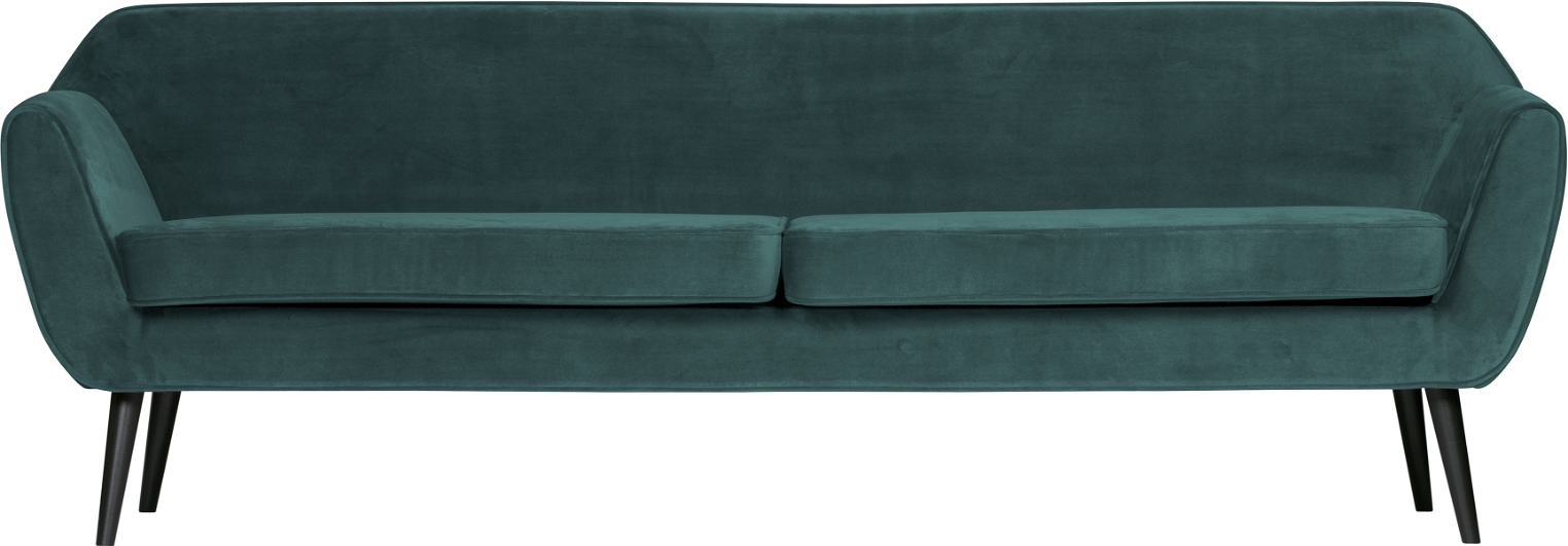 Loungesofa Woood Rocco -personers Fløjlssofa Grøn Jarra Fsc-træramme 230ã 82ã 75 Cm