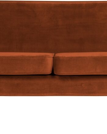 Loungesofa Woood Rocco  -personers Orange Jarra Fløjl 230x82x75 Cm Med Fsc-træramme