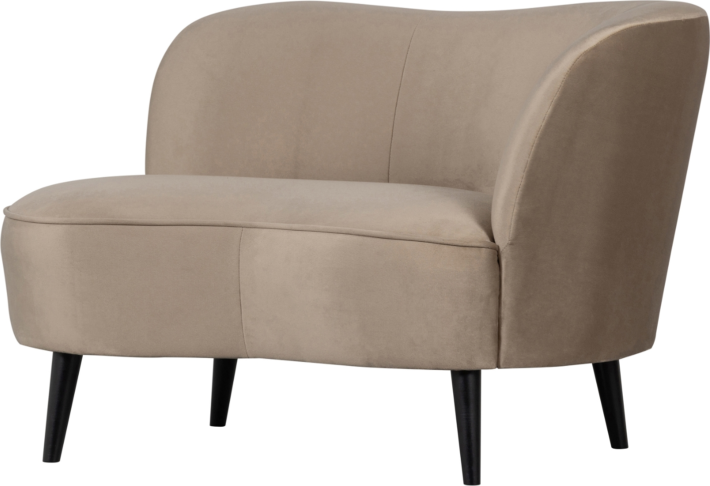 Loungesofa Woood Sara Right Beige Slidstærkt Polyester Buet Kugleform Komfortabel H71ã B81ã L112 Cm