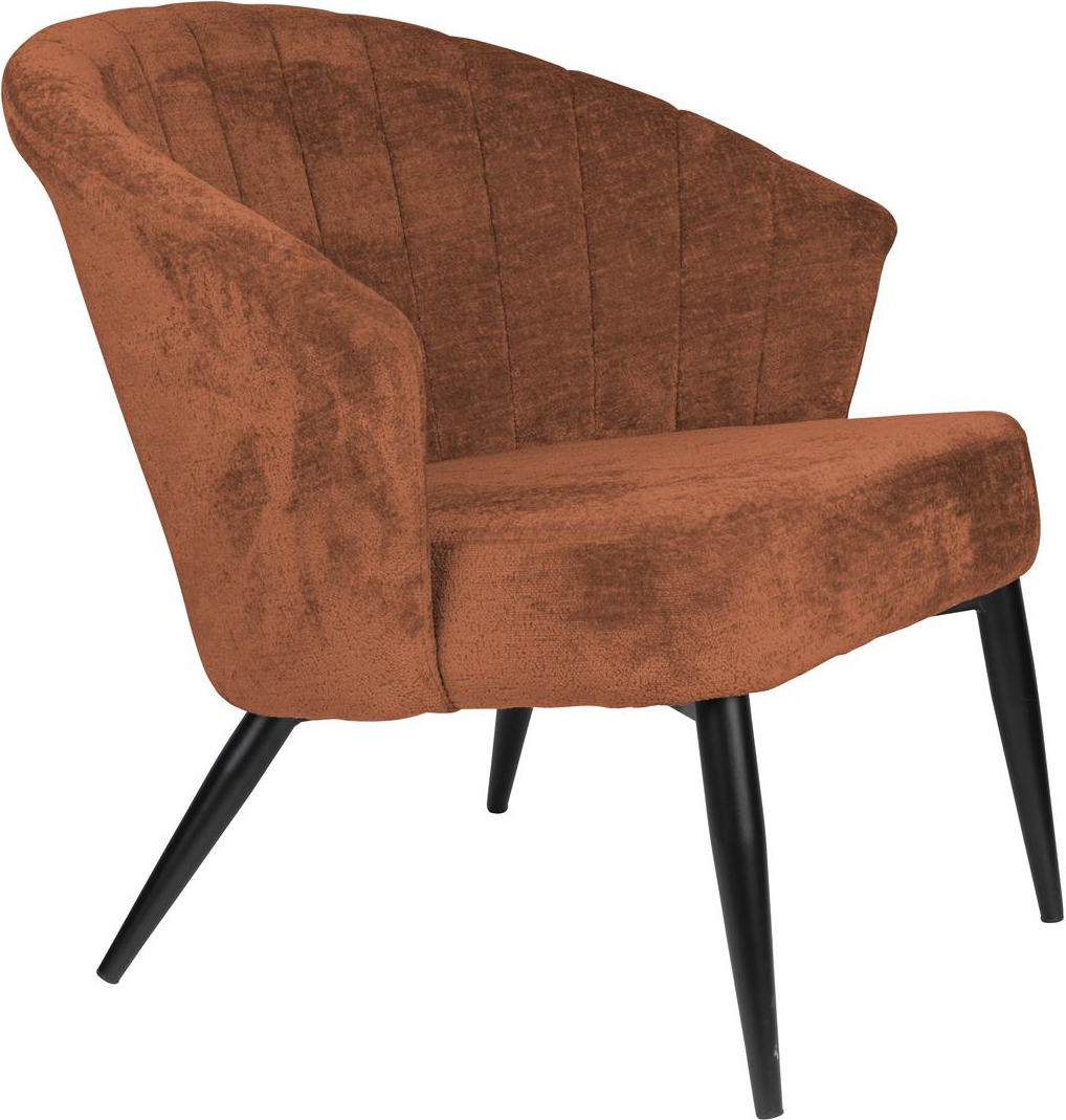Loungestol Dutchbone Georgia Lænestol Valnød Birketræ Polstret Sæde Polyester Metalben H71ã B77ã L73 Cm