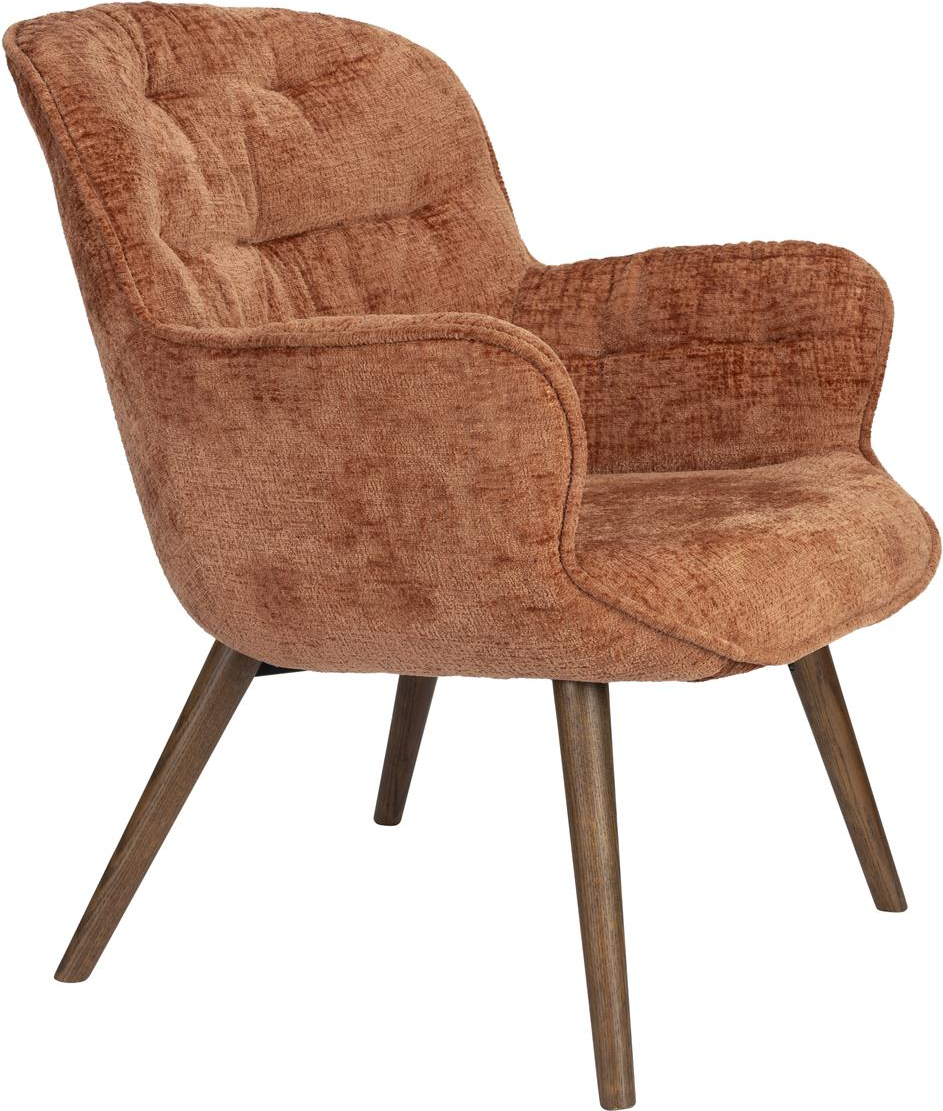 Loungestol Dutchbone Lenn Rødbrun Polstret Polyester Vintage Lænestol