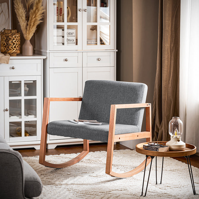 Loungestol Gyngestol Med Stil Og Komfort Mid Century Design Grå Hynde